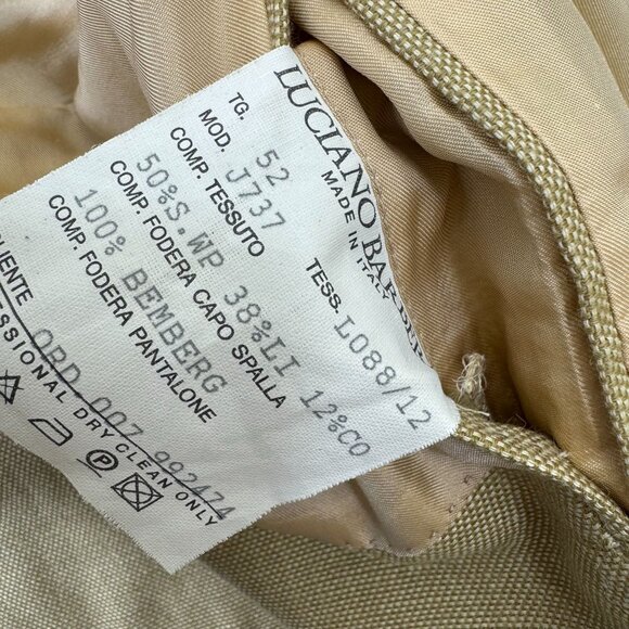 Luciano Barbera Blazer Jacket 42L Linen Wool Blend Bemberg Liner Made in Italy - Picture 3 of 11
